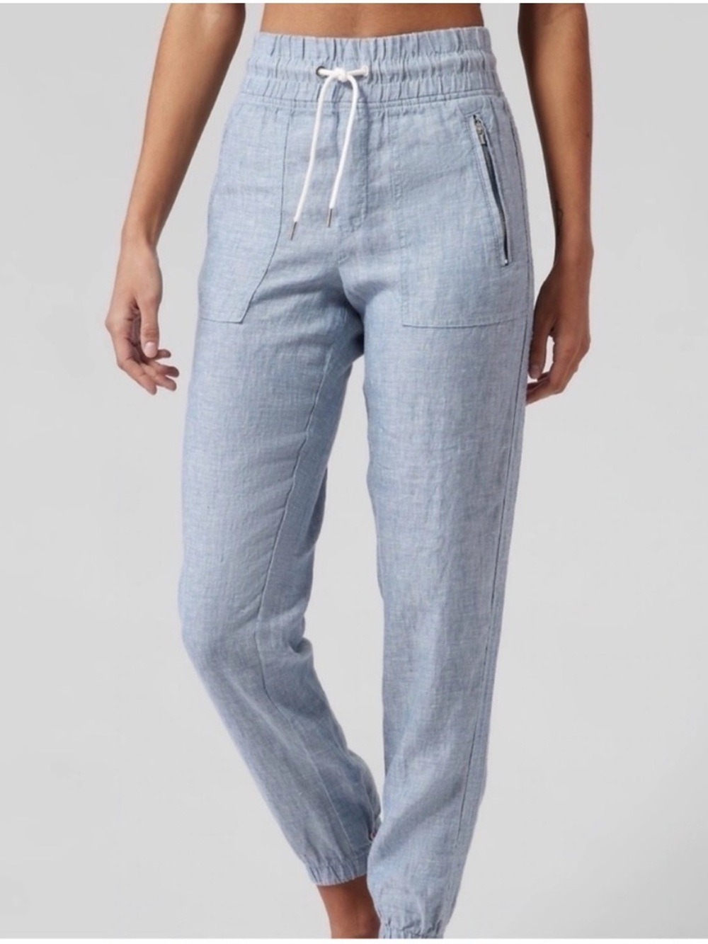 NWT Athleta Chambray Drawstring Linen Jogger Pants